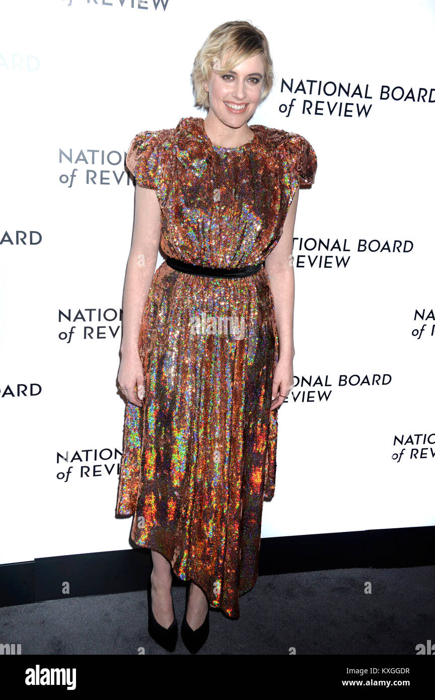 New York, Stati Uniti d'America. 9 Gen, 2018. Greta Gerwig assiste il National Board of Review Annual Awards Gala a Cipriani 42nd Street su Gennaio 9, 2018 a New York City. Credito: Geisler-Fotopress/Alamy Live News Foto Stock