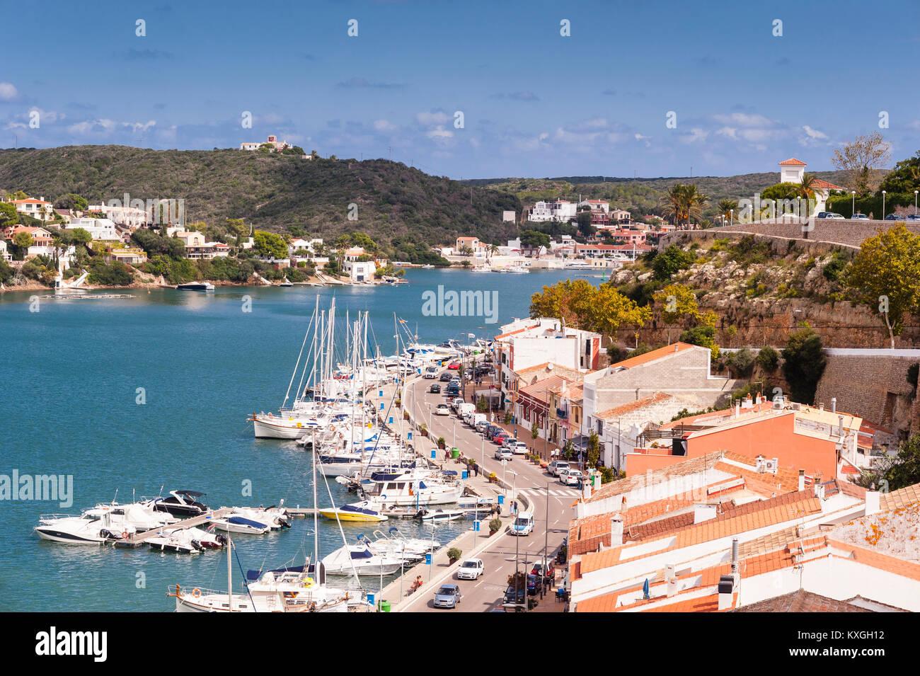 Il porto di Mahon , Minorca , Isole Baleari , Spagna Foto Stock