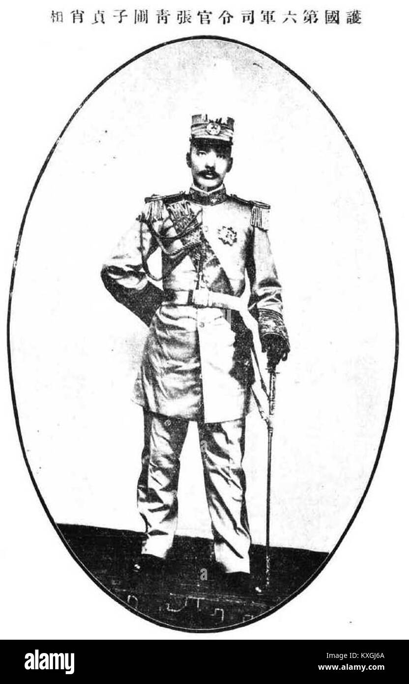 Ritratto o registrazione di Zhang Zizhen, un individuo storico che mette in evidenza contributi personali o professionali. Foto Stock