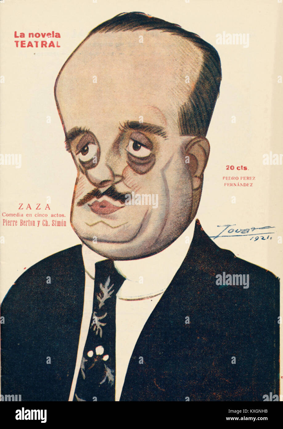 La pubblicazione del 10 luglio 1921 di *la Novela Teatral* di Pedro Pérez Fernández Tovar documenta il teatro spagnolo, illustrando tendenze drammatiche e contributi letterari all'inizio del XX secolo. Foto Stock