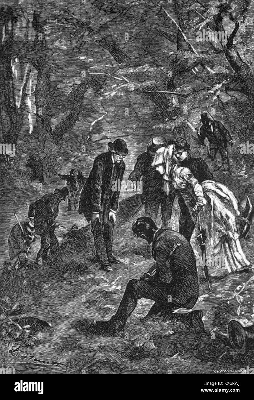 Un'illustrazione tratta dal lavoro di Léon Benett "Robur il Conquistatore", un classico romanzo del XIX secolo di Jules Verne. L'opera riflette temi di invenzione, aviazione e immaginazione tecnologica nell'era dell'esplorazione. Foto Stock