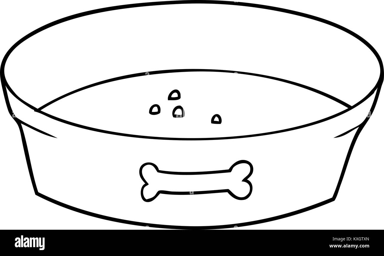 Cartoon vuoto dog food bowl Illustrazione Vettoriale