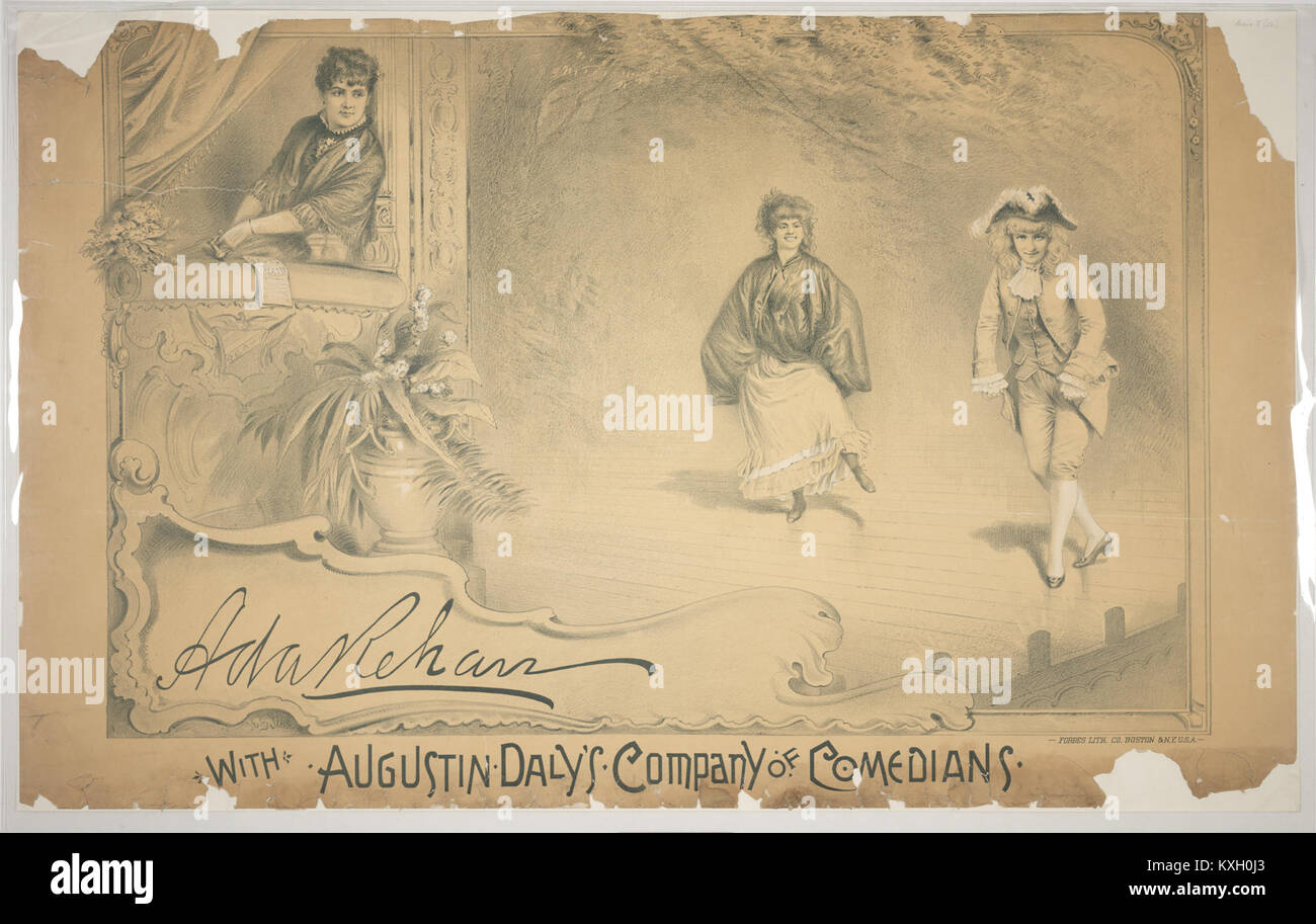 Un ritratto di Ada Rehan, un'importante attrice teatrale americana del XIX secolo, nota per le sue interpretazioni in ruoli shakespeariani e comici, conservato nella Weir Collection. Foto Stock