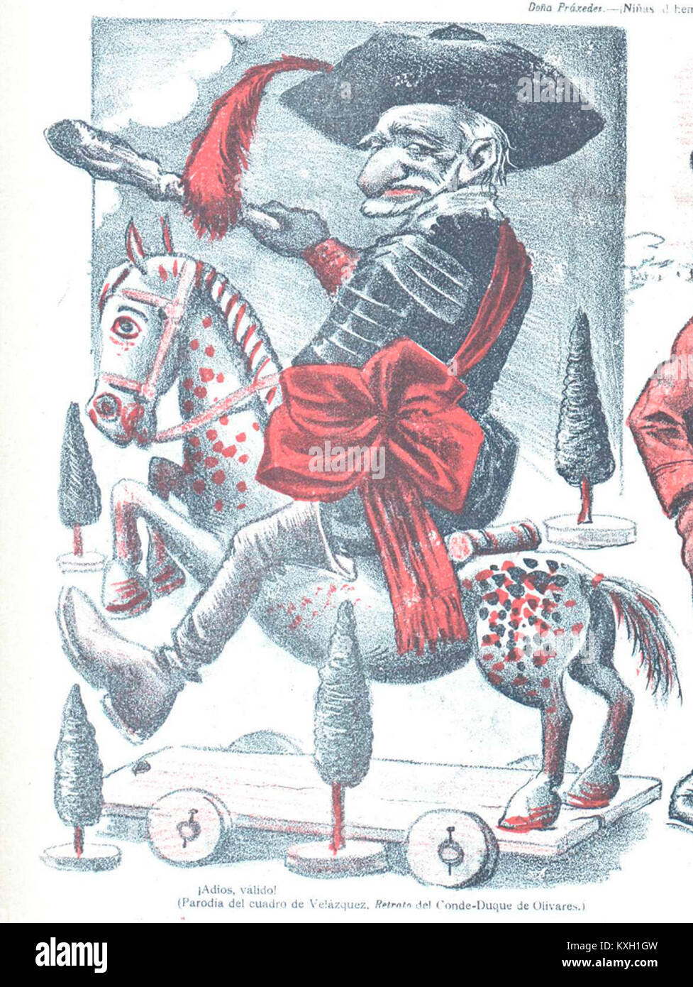 - Adiós, valido. Parodia del retrato del Conde-Duque de Olivares, Don Quijote, 28 de noviembre de 1902 (ritagliate) Foto Stock