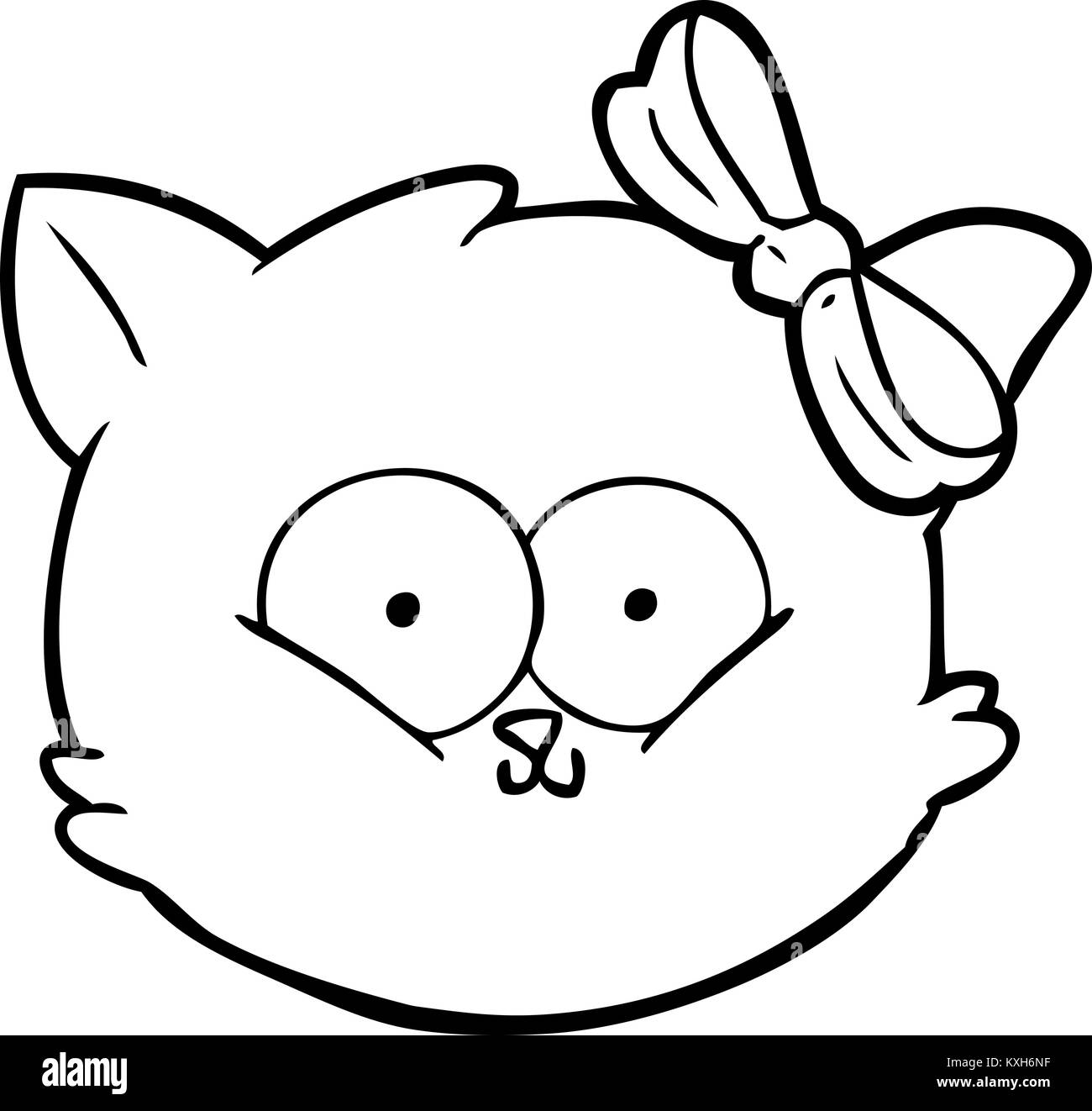 Cartoon carino gattino faccia Illustrazione Vettoriale