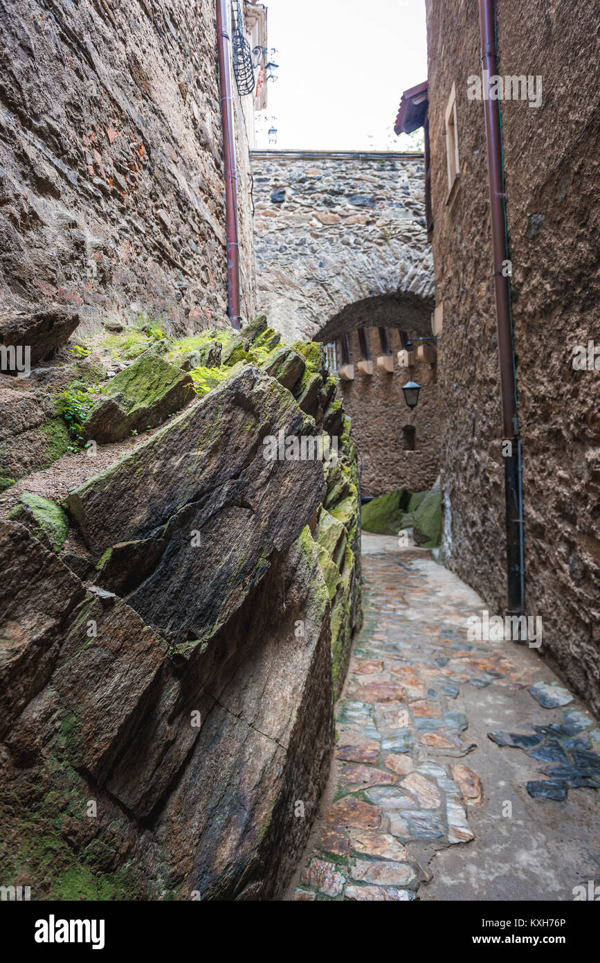 Giardini del Castello di Czocha a Sucha village, Bassa Slesia voivodato di Polonia Foto Stock
