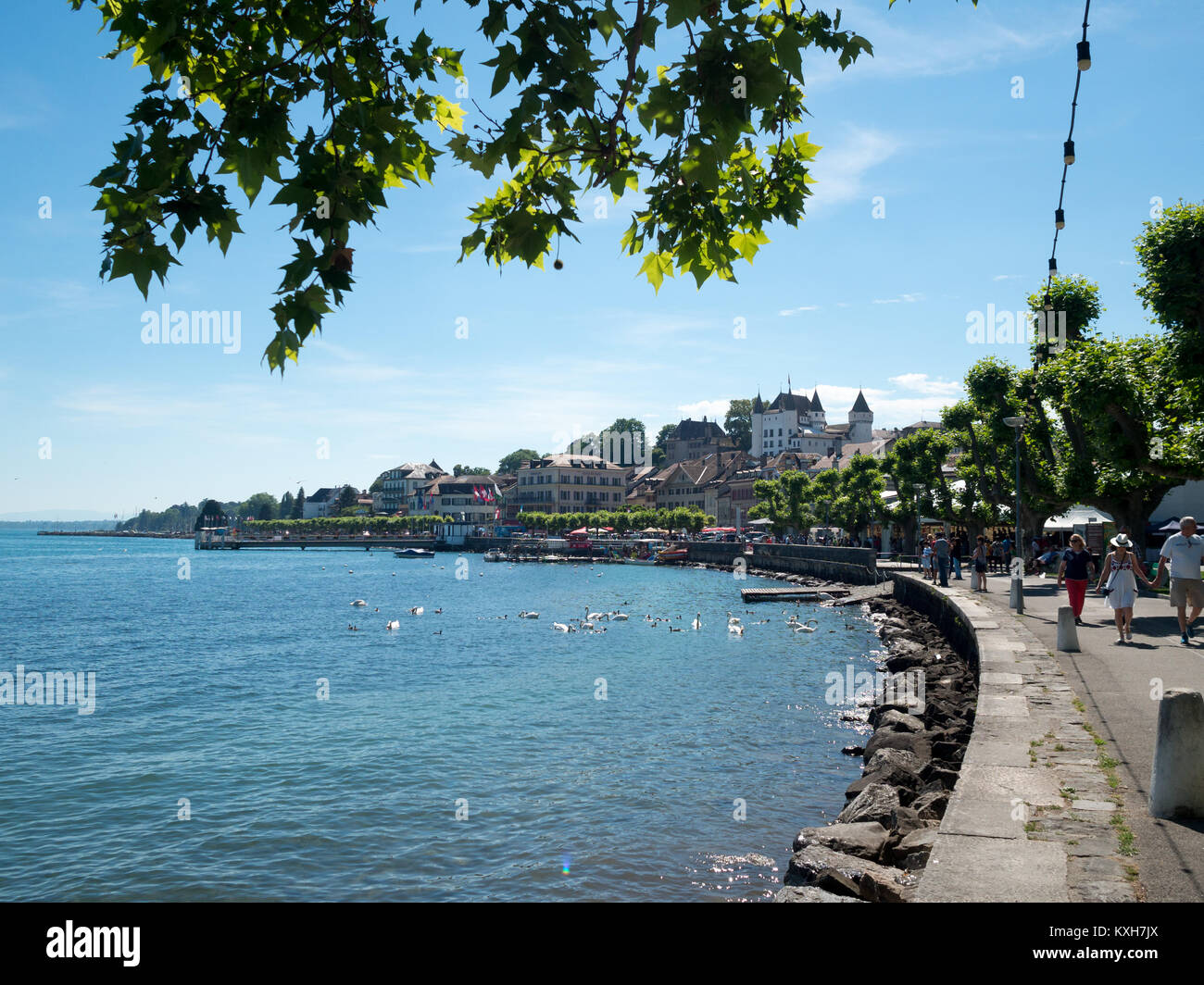 Nyon lungolago Foto Stock
