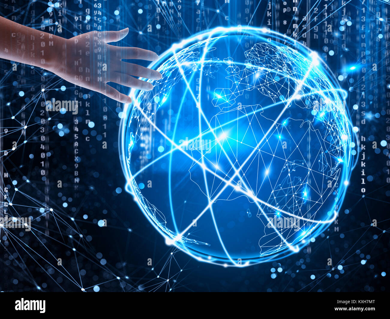 Concetto di internet globale della rete di connessione Foto Stock