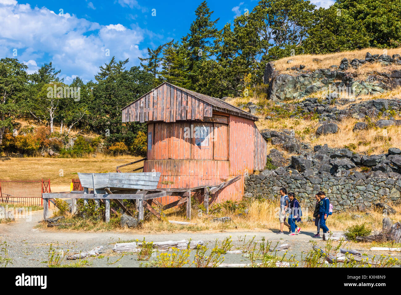 Searcelight emplacement in Fort Rodd Hill National Historic Site sull'Isola di Vancouver British Columbia Canada Foto Stock