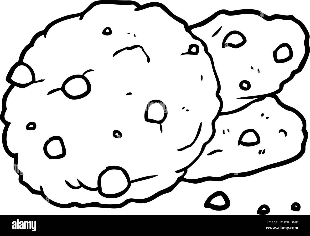 Dessin Cookie Noir Et Blanc Disegno della linea di un cookie Immagine e Vettoriale - Alamy