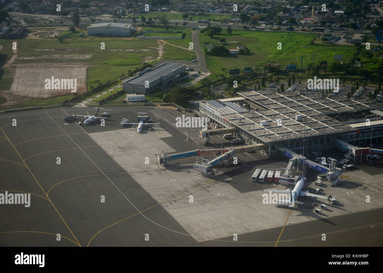 Tanzania, Daressalam, Julius Nyere Aeroporto Internazionale, vista aerea Foto Stock
