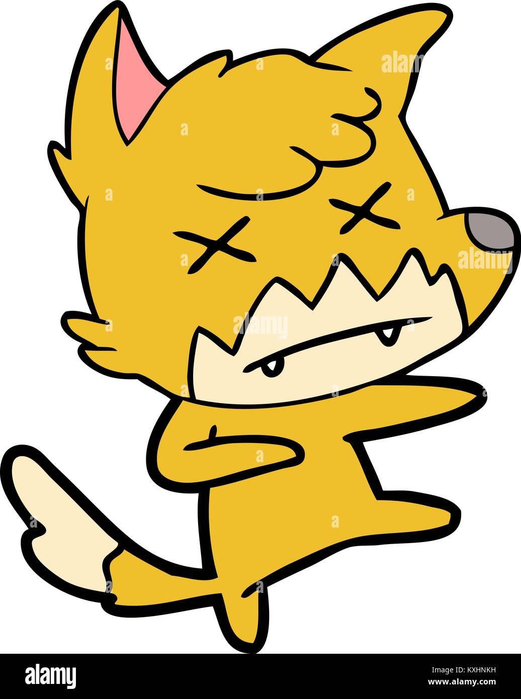Cartoon dead fox Illustrazione Vettoriale
