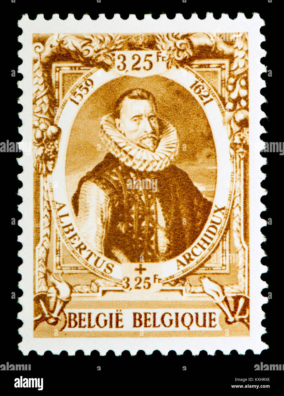 Belga di francobollo (1941) : Albert VII, Arciduca d'Austria (1559 - 1621) Foto Stock