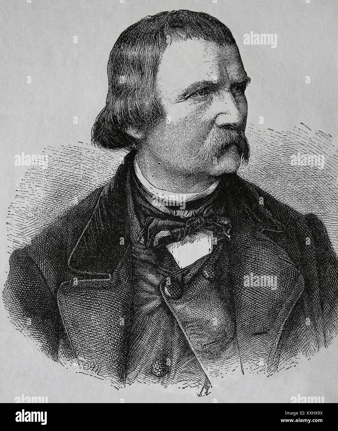 Wilhelm von Kaulbach (1805-1874). Pittore tedesco. Incisione, 1883. Foto Stock