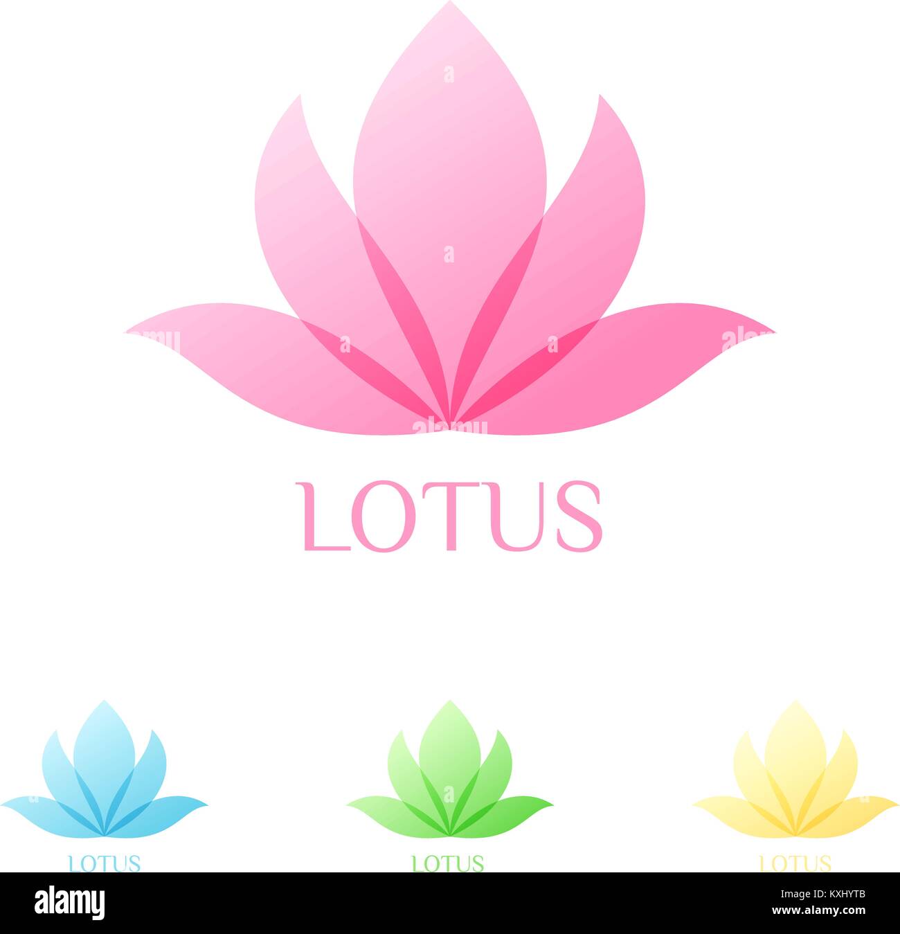 Abstract fiore di loto logo design. Lo yoga e spa beauty studio vettore  Logo templates impostato in Rosa blu verde giallo colori Immagine e  Vettoriale - Alamy