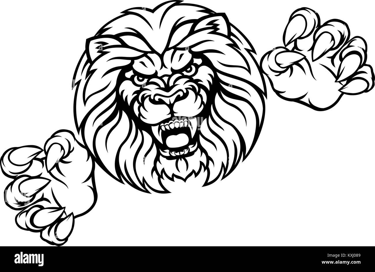 Lion animale mascotte sportive Illustrazione Vettoriale