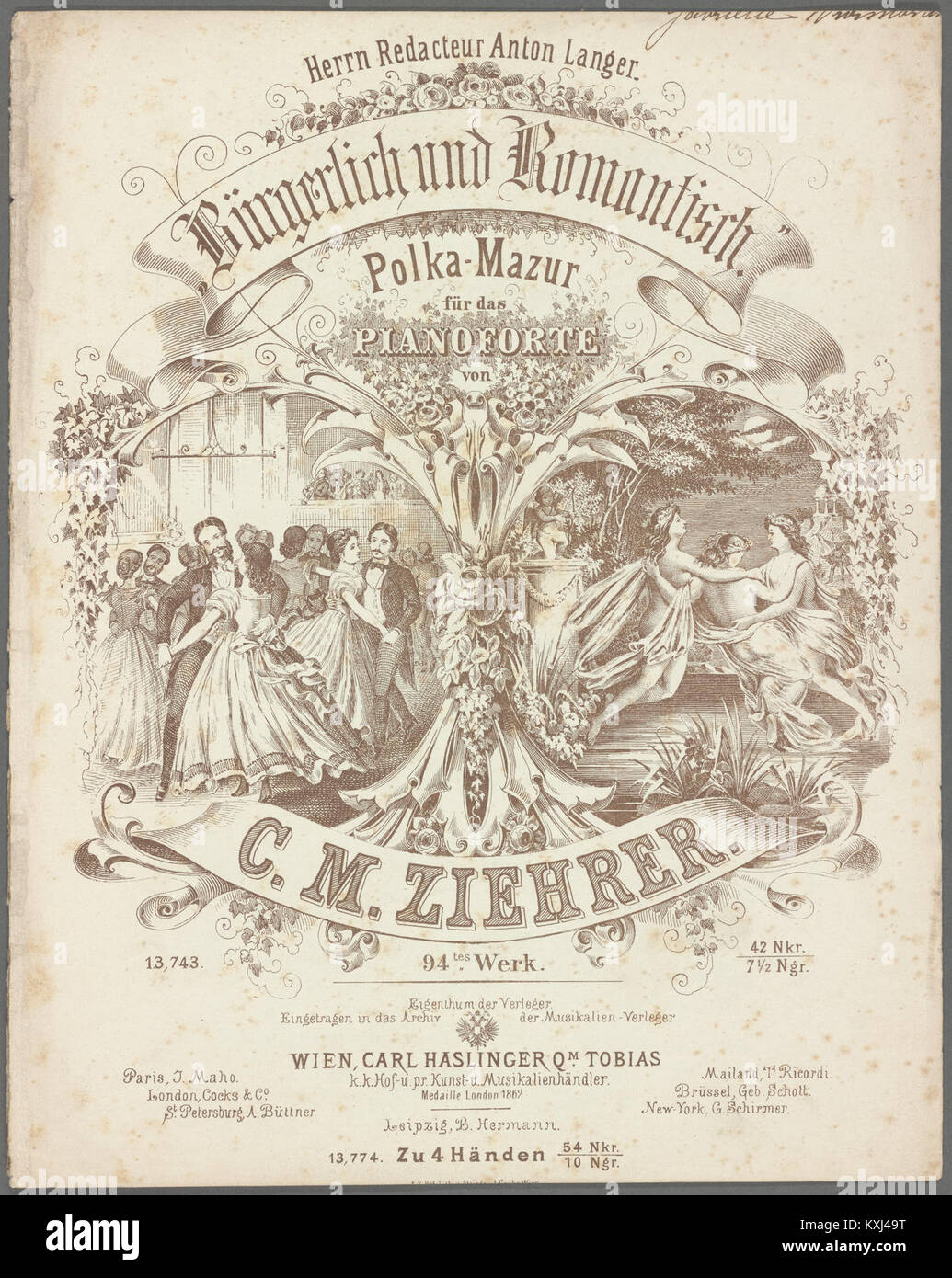 Bürgerlich und romantisch Polka-Mazur für das Pianoforte (NYPL b19758261-5660706) Foto Stock