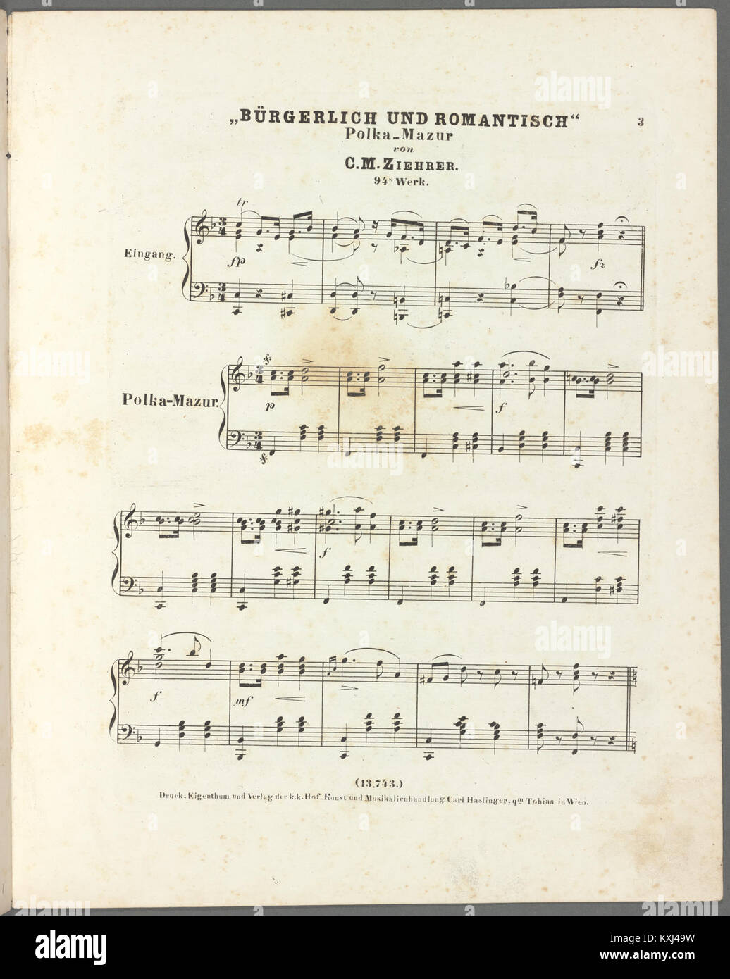 Bürgerlich und romantisch Polka-Mazur für das Pianoforte (NYPL b19758261-5660708) Foto Stock