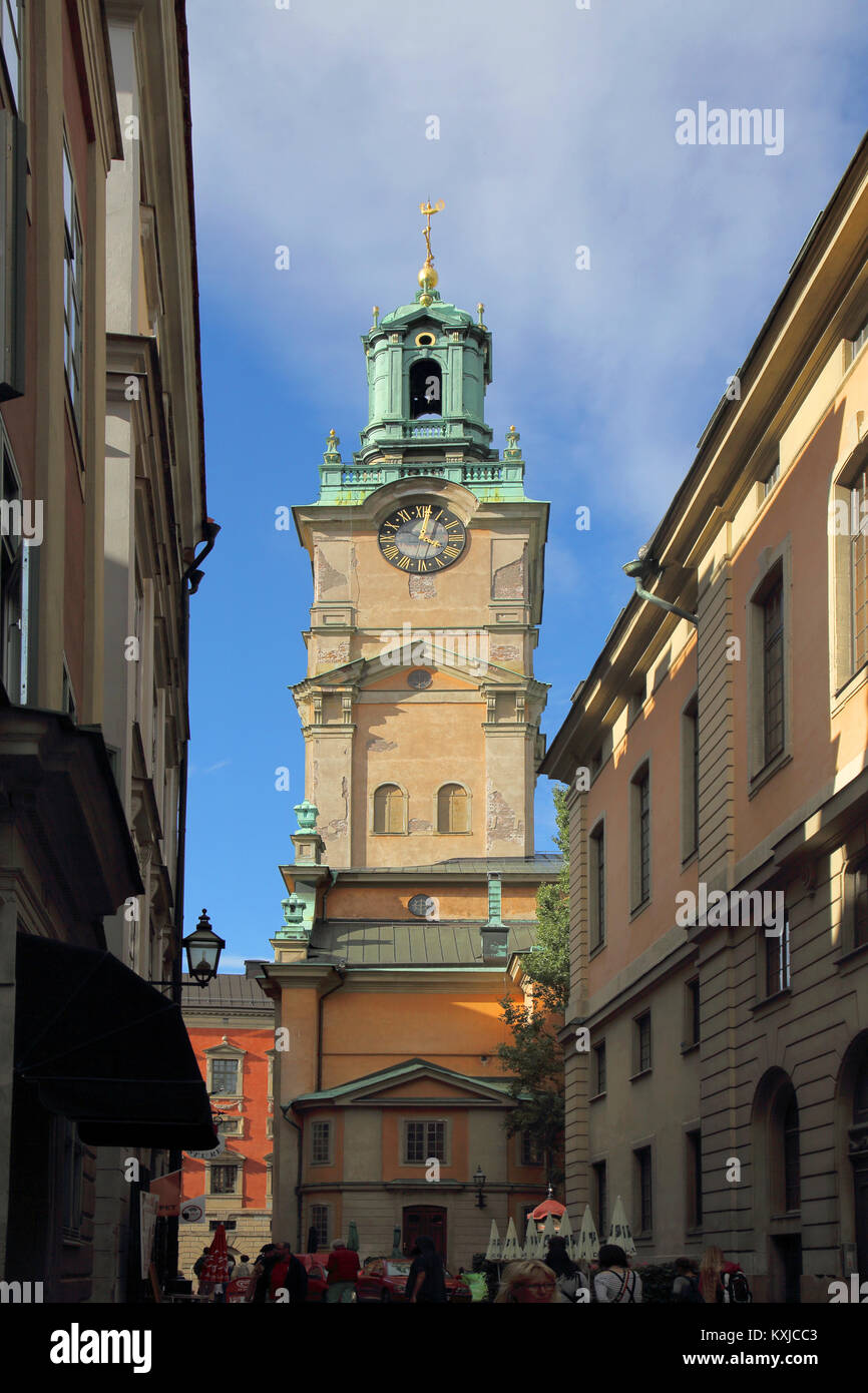 Storkyrkan la chiesa a Stoccolma città vecchia Foto Stock