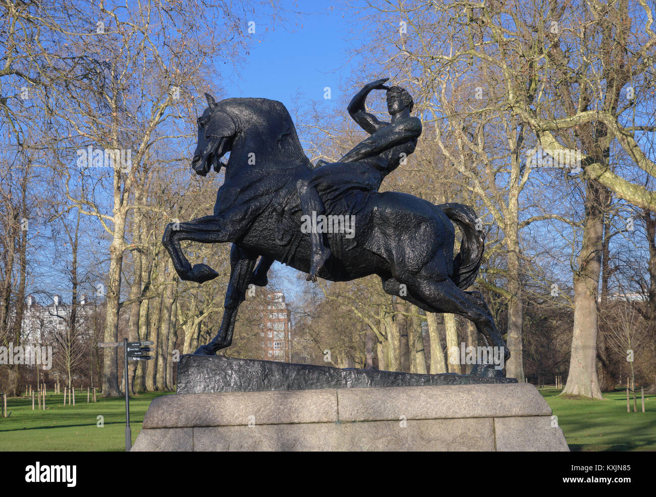 Energia fisica della statua di George Frederic Watts, Kensington Gardens, Londra, Inghilterra, Regno Unito Foto Stock