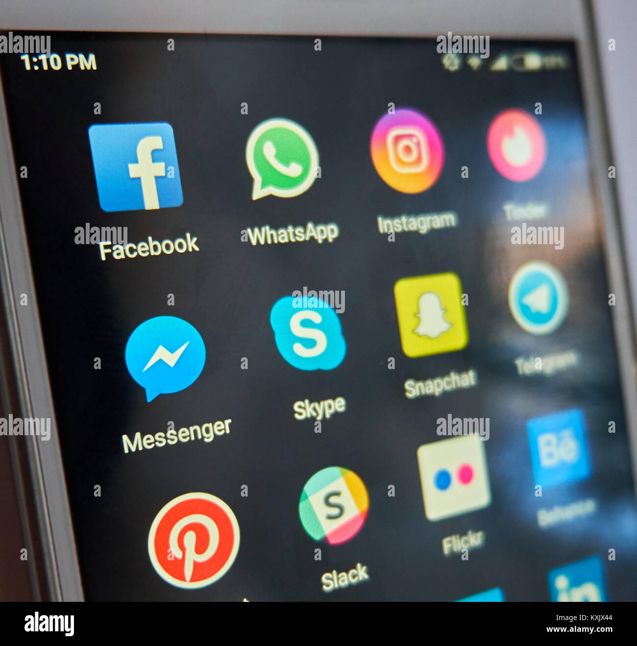 Ucraina - CHERKASY gennaio 08, 2017 Top applicazioni di social media Foto Stock