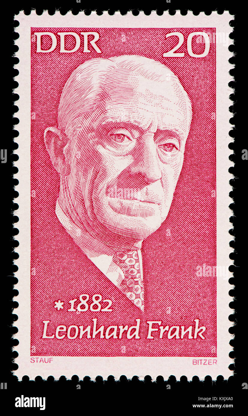 Tedesco orientale francobollo (1972) : Leonhard Frank (1882 - 1961) Tedesco scrittore espressionista. Foto Stock