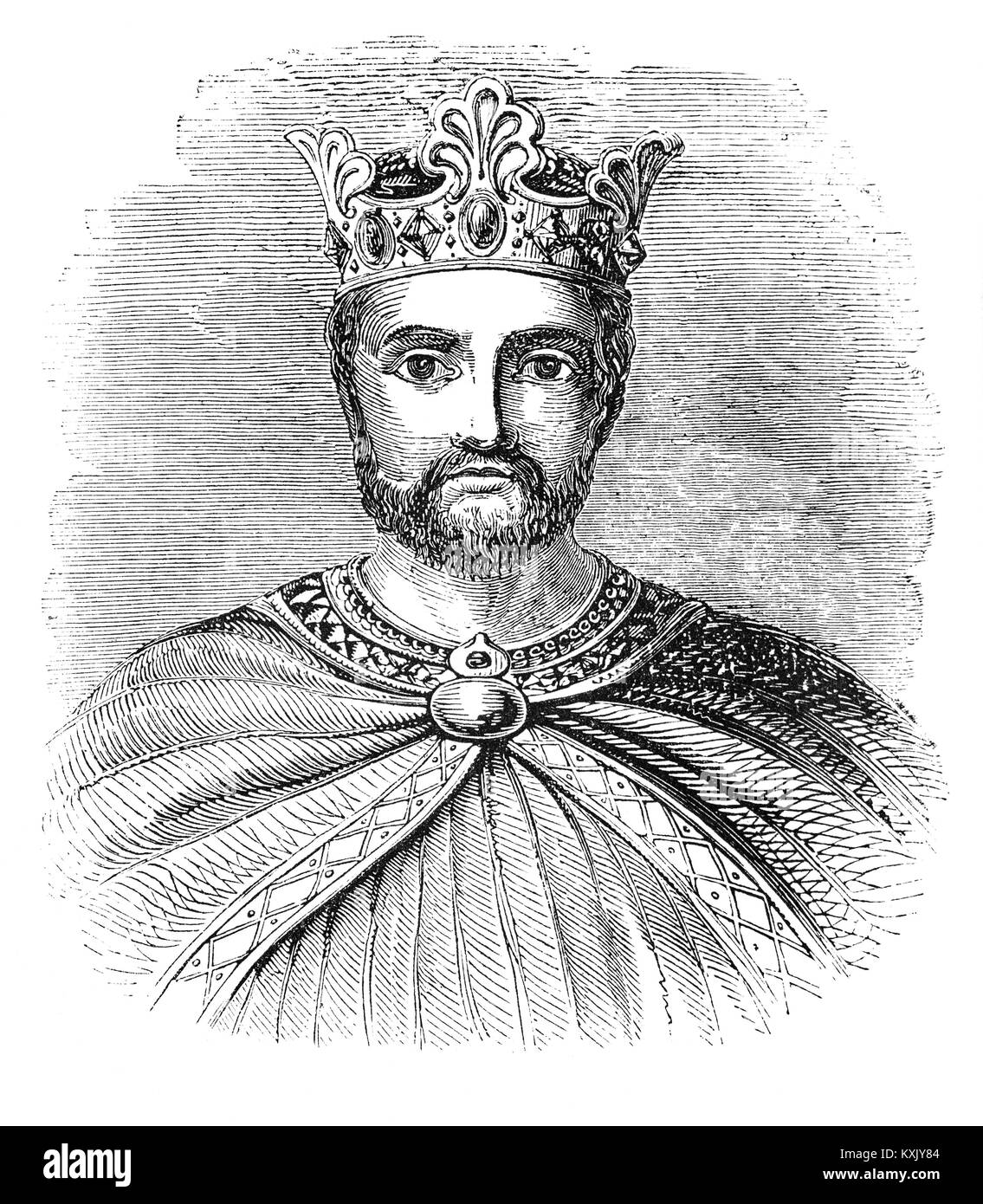 Re Richard I (1157 - 1199) fu Re di Inghilterra dal 6 luglio 1189 fino alla sua morte. Il terzo di cinque figli del re Enrico II d'Inghilterra e la duchessa Eleonora di Aquitania, era conosciuto anche come Richard Coeur de Lion o di Riccardo Cuor di Leone a causa della sua reputazione come un grande leader militare e guerriero. Foto Stock