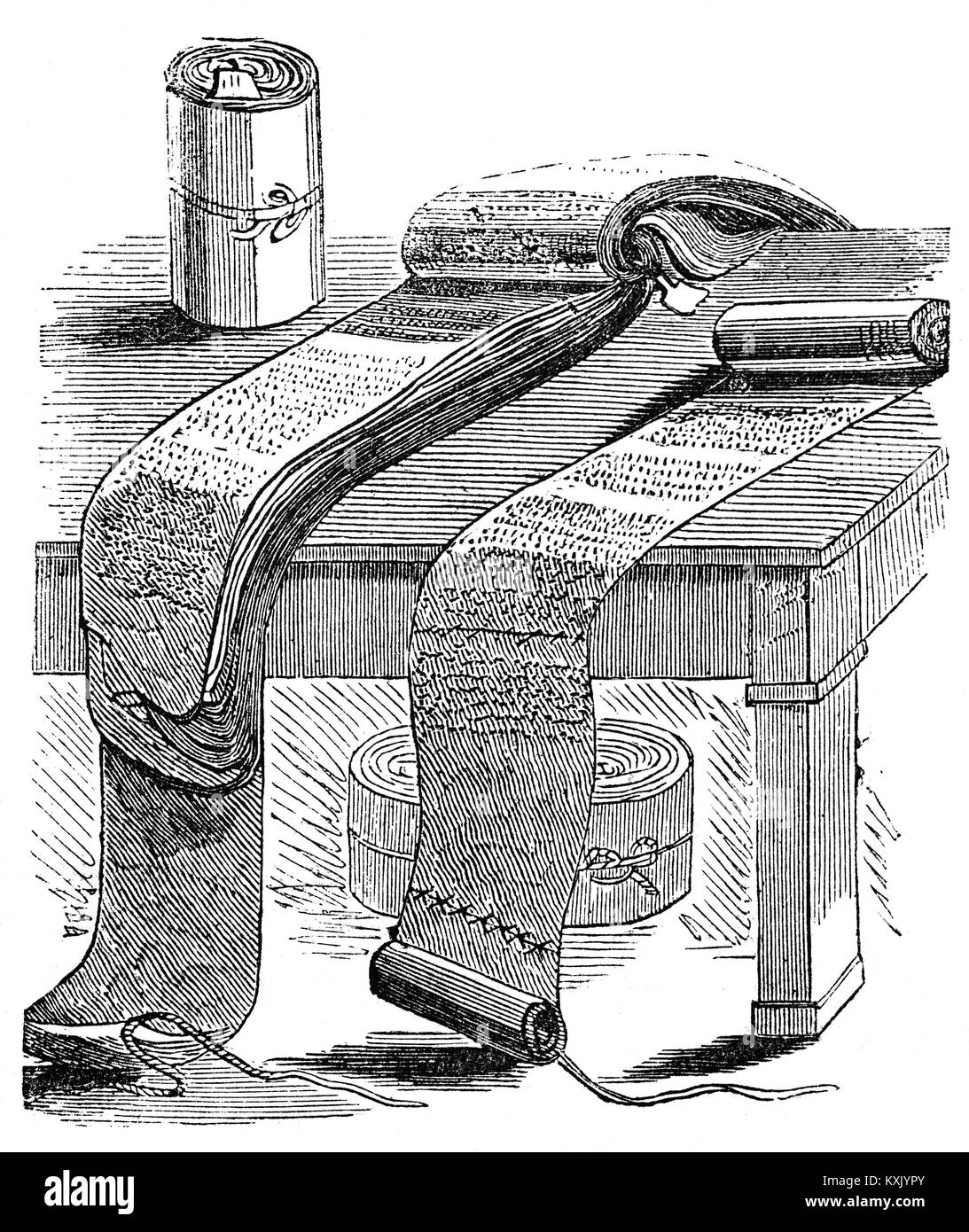 Rotoli di record dal Ministero del Tesoro relative all inizio del XIII secolo le questioni di stato tra il re Giovanni e Baroni. Foto Stock