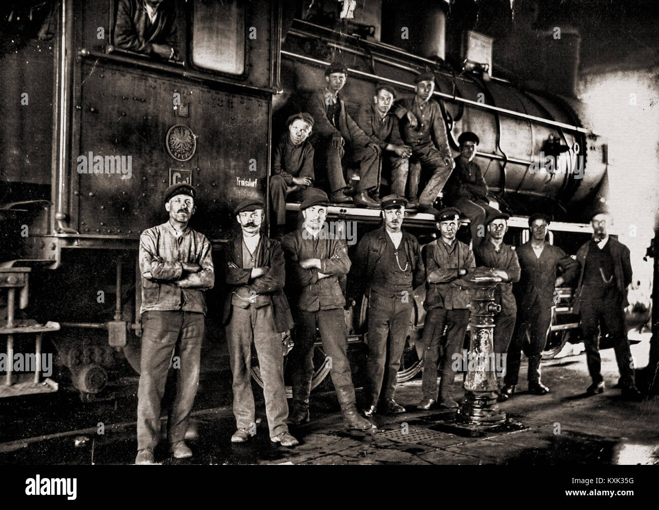 Gli ingegneri di locomotive Foto Stock