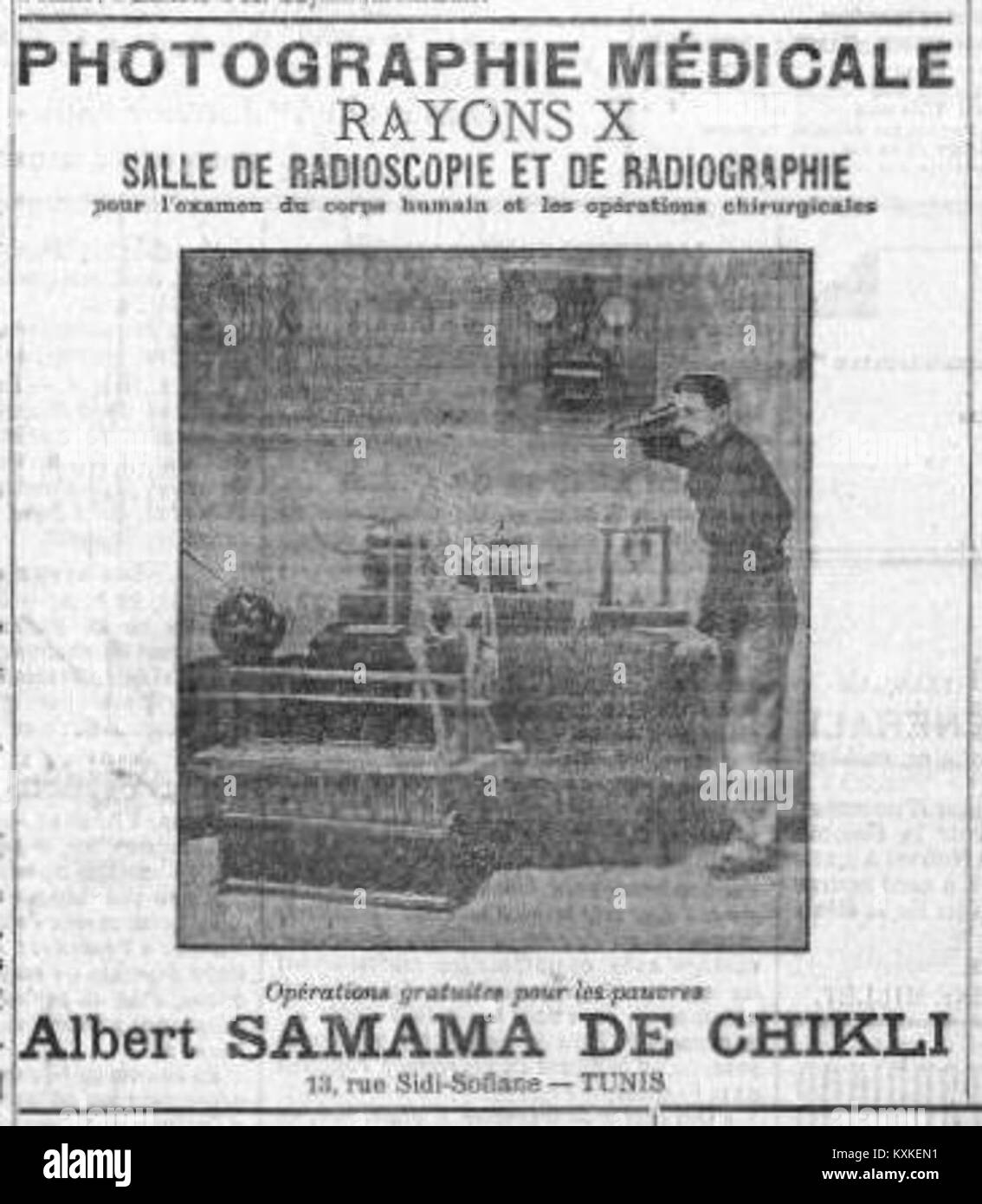 Atelier de photographie médicale d'Albert Samama-Chikli - La Dépêche Tunisiennne Foto Stock