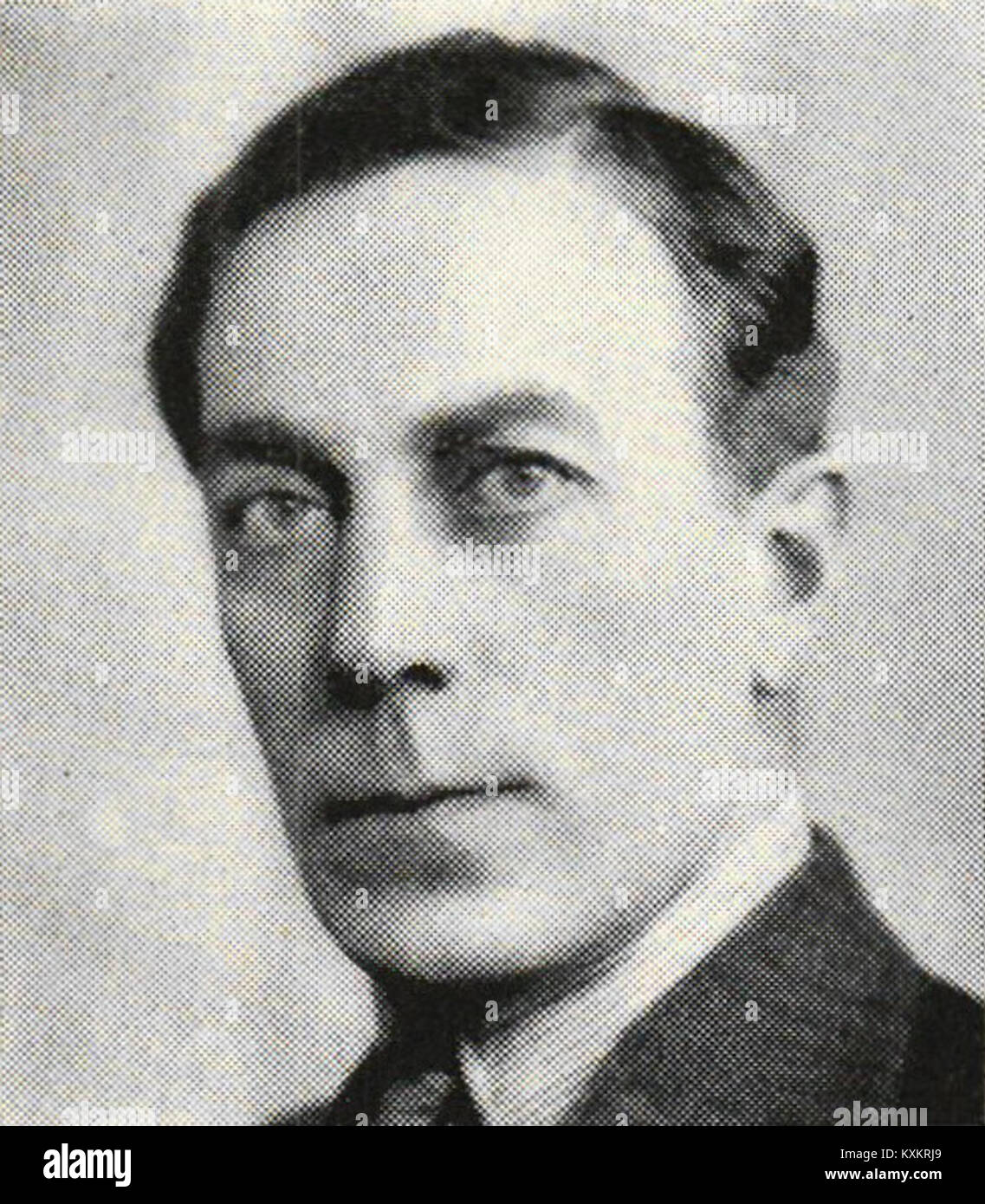 Fotografia di Börje Brilioth, sacerdote svedese e accademico, che mostra il suo ritratto e il suo abbigliamento formale. Foto Stock