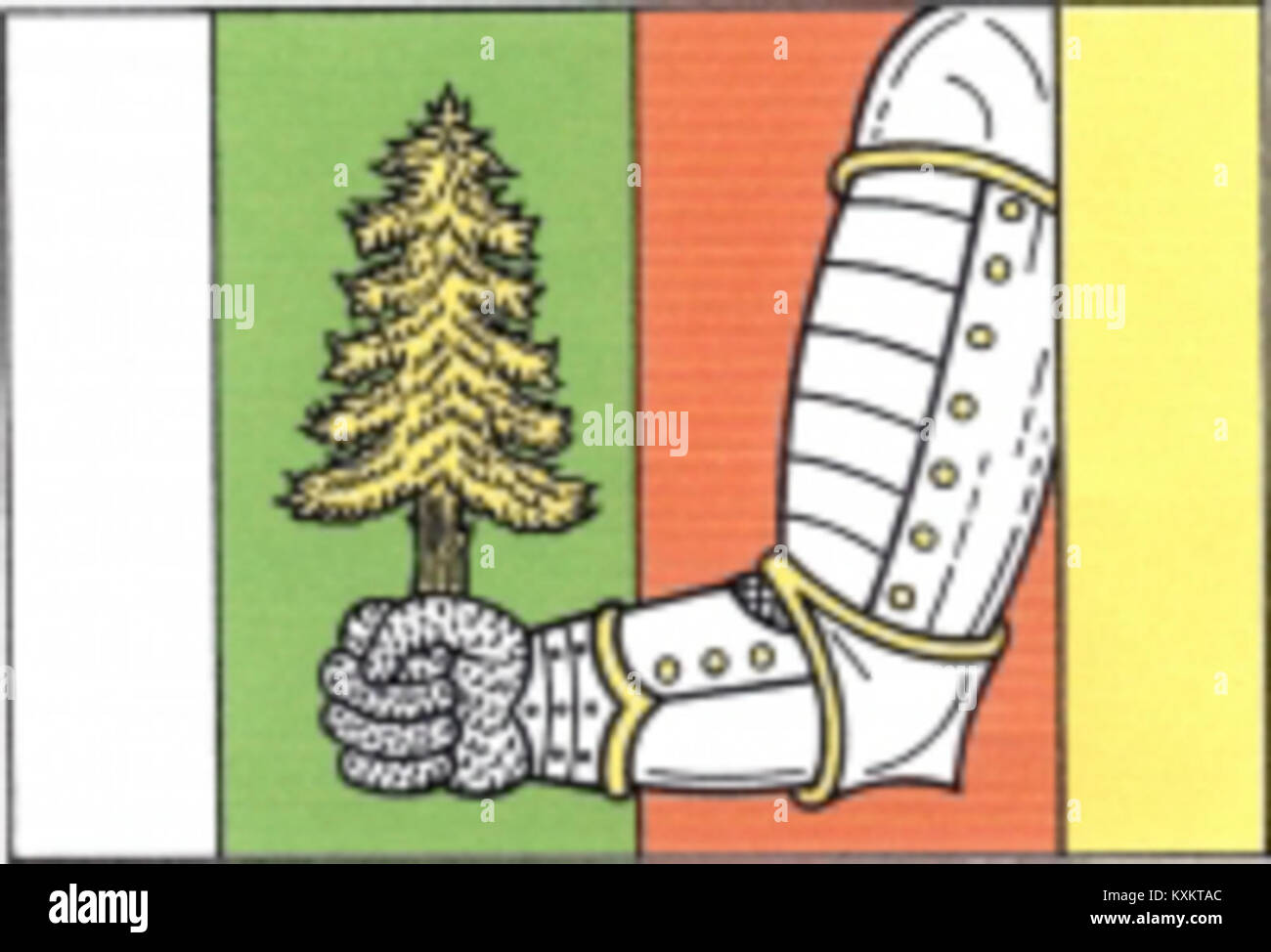 La bandiera bosniaca presenta un campo blu con un triangolo giallo e stelle bianche, che rappresentano la Bosnia ed Erzegovina. Foto Stock