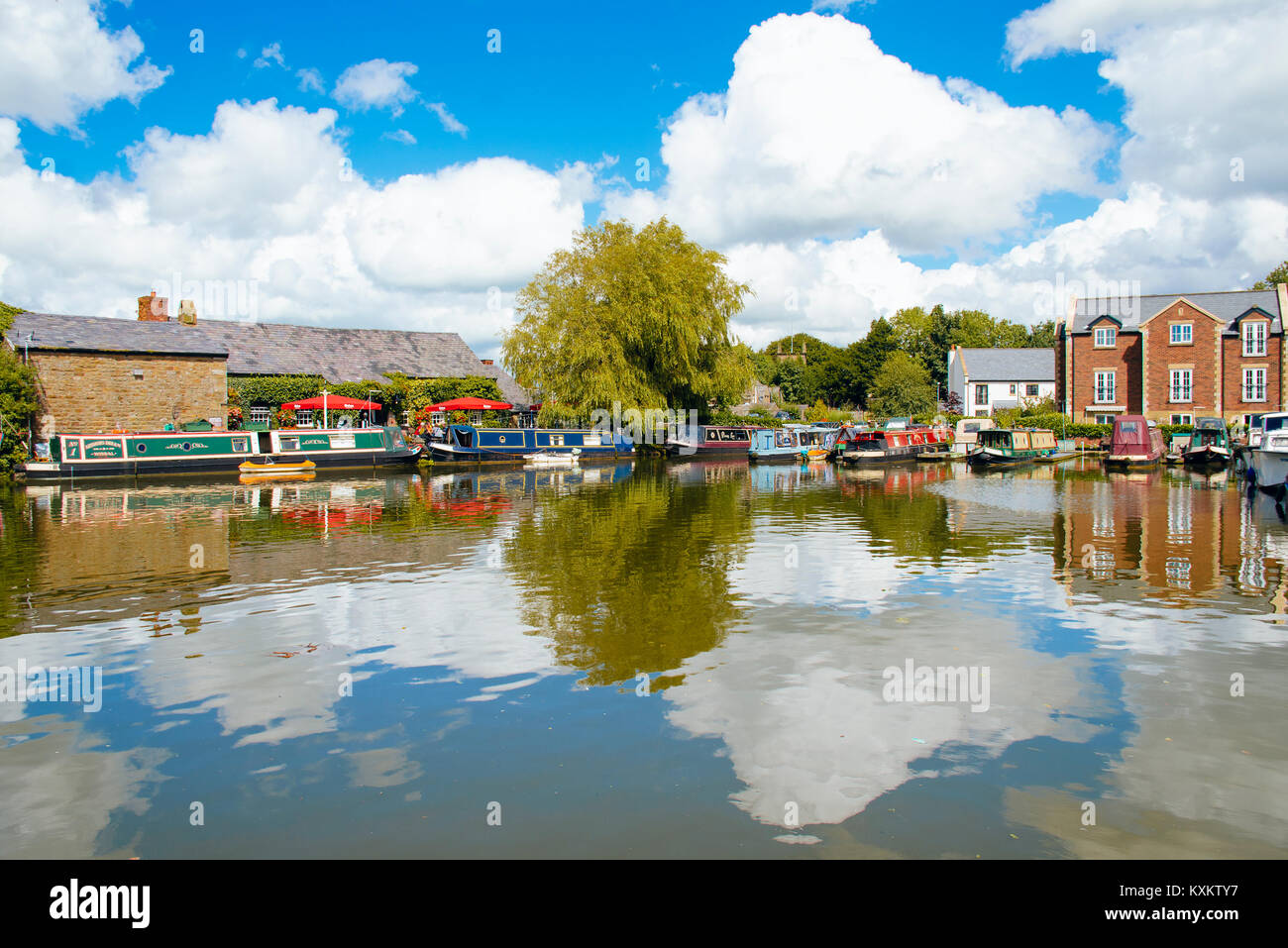 Bacino Tithebarn su Lancaster Canal a Garstang, Lancashire Foto Stock