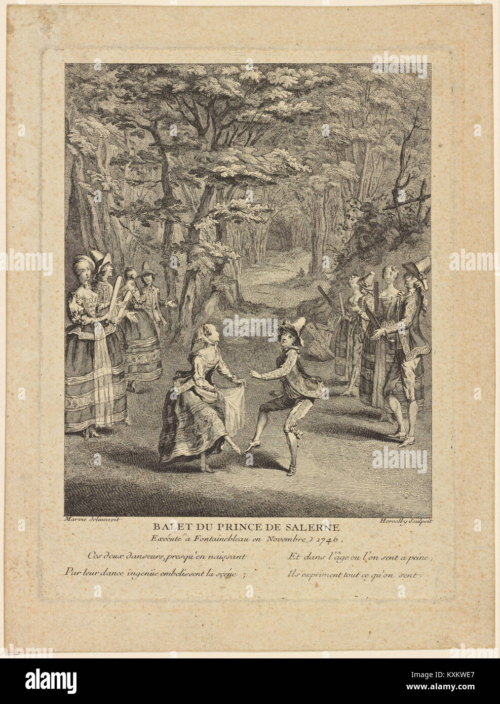 Balet du Prince de Salerne, exécuté à Fontainebleau en novembre 1746 (NYPL b12145843-5053654) Foto Stock