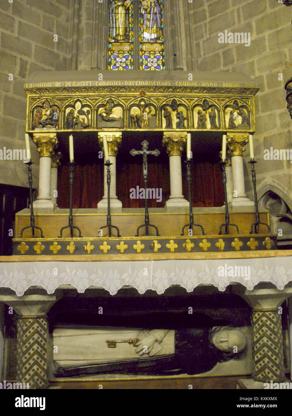 Barcellona - Catedral - Tumba de San Raimundo de Peñafort Foto Stock