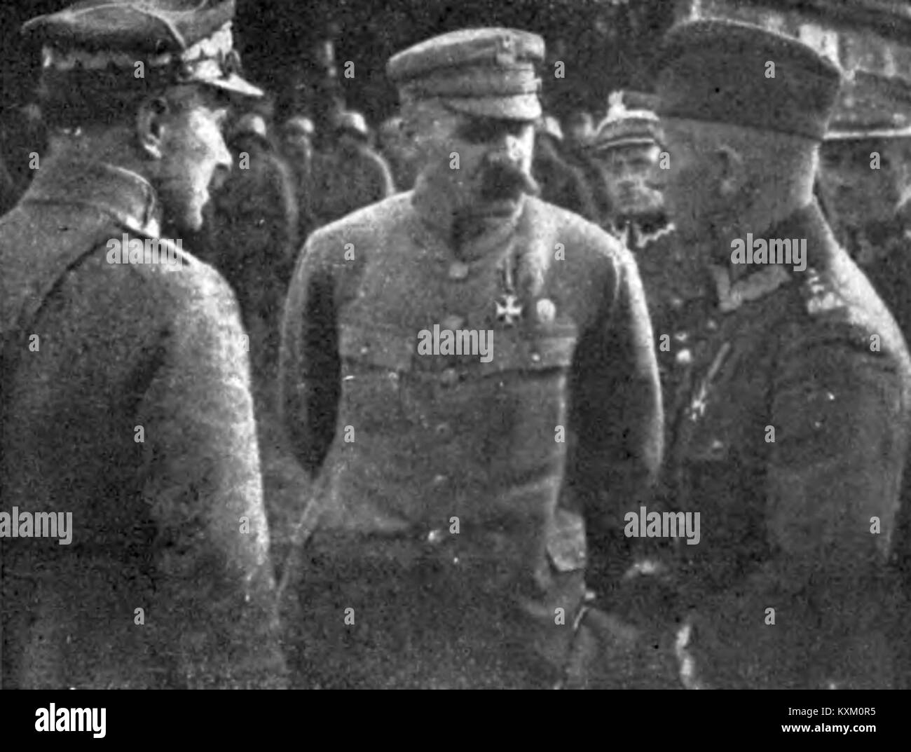 La battaglia di Niemen fu un conflitto durante la guerra polacco-sovietica in cui Piłsudski condusse le forze polacche alla vittoria contro l'Armata Rossa sovietica vicino al fiume Niemen. Foto Stock