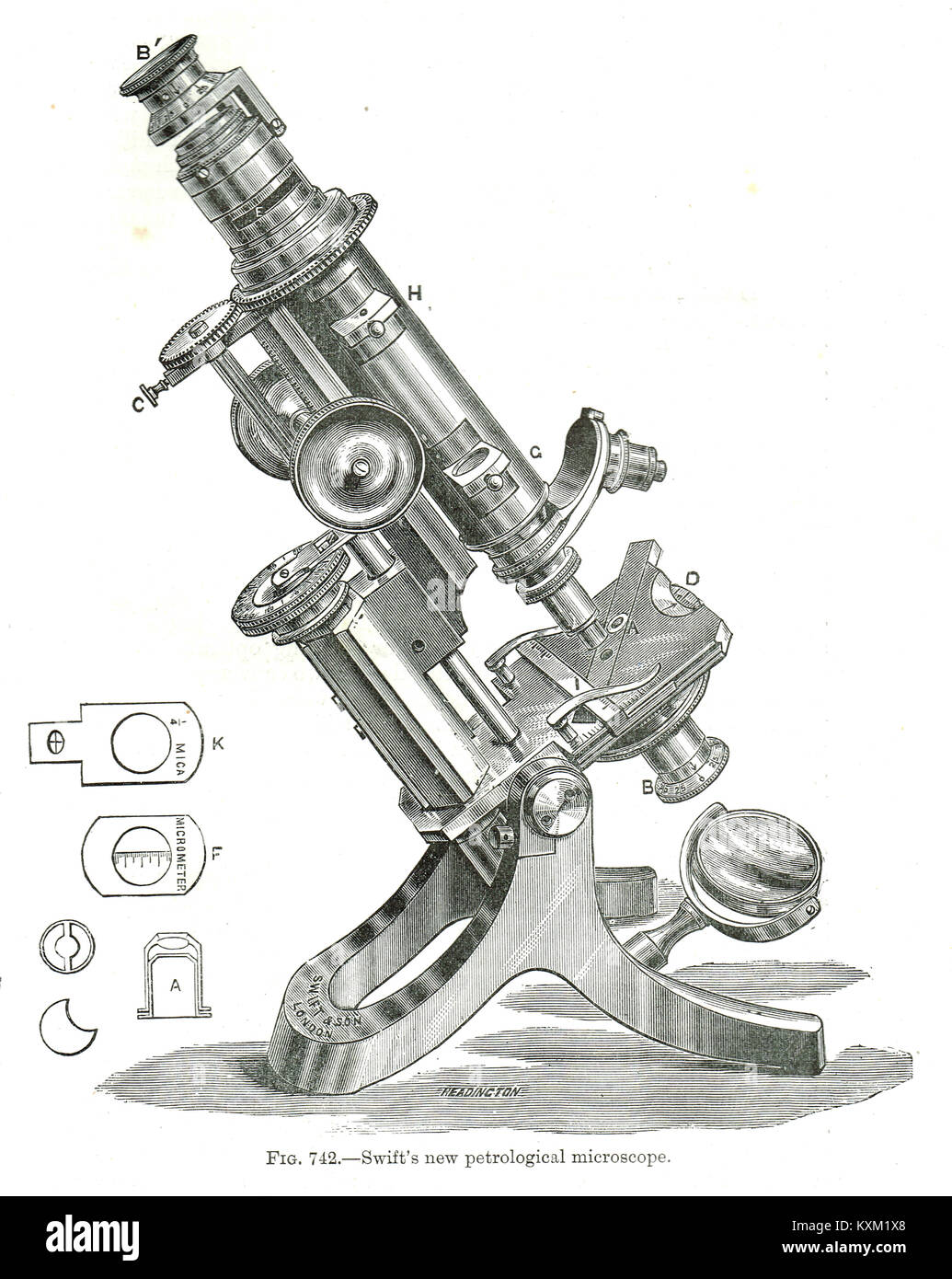 Swift microscopio petrological, circa 1891 Foto Stock
