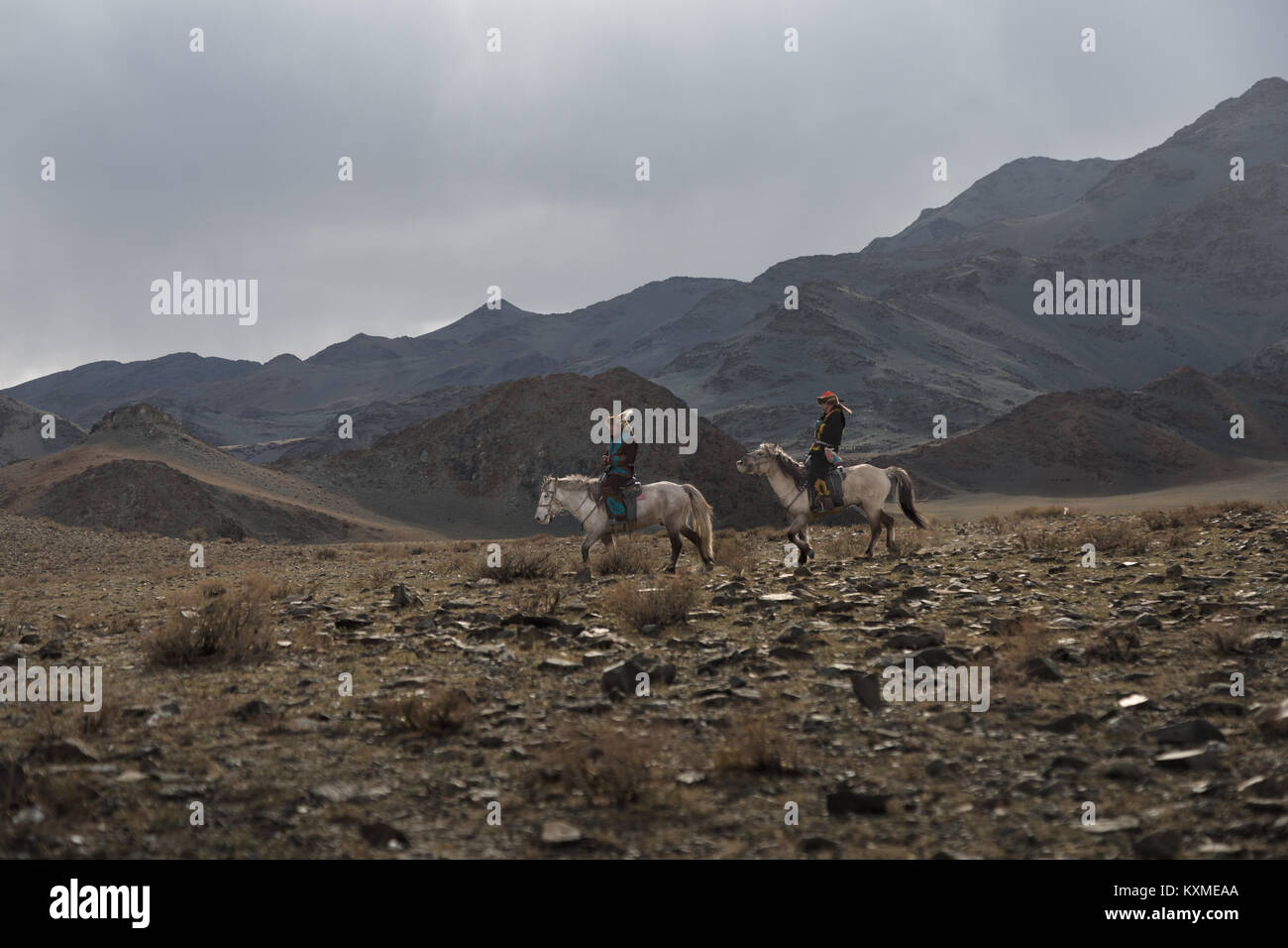 Golden Eagle hunter aquila kazaka festival del bayan Ulgii Ölgii Foto Stock