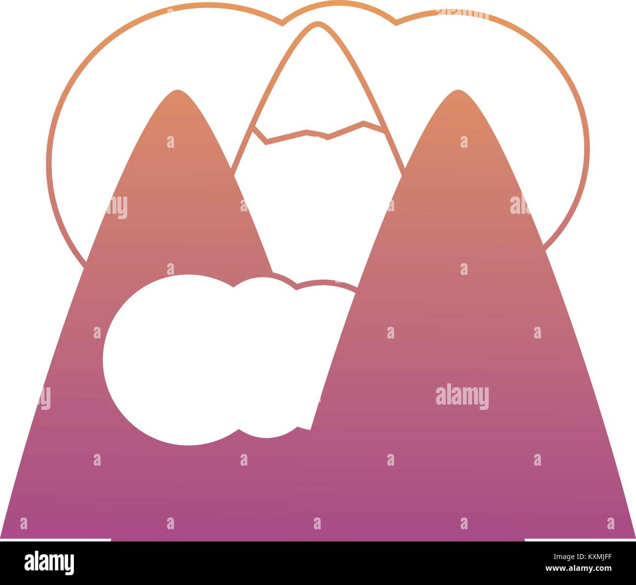Alpi e icona di nuvole Illustrazione Vettoriale