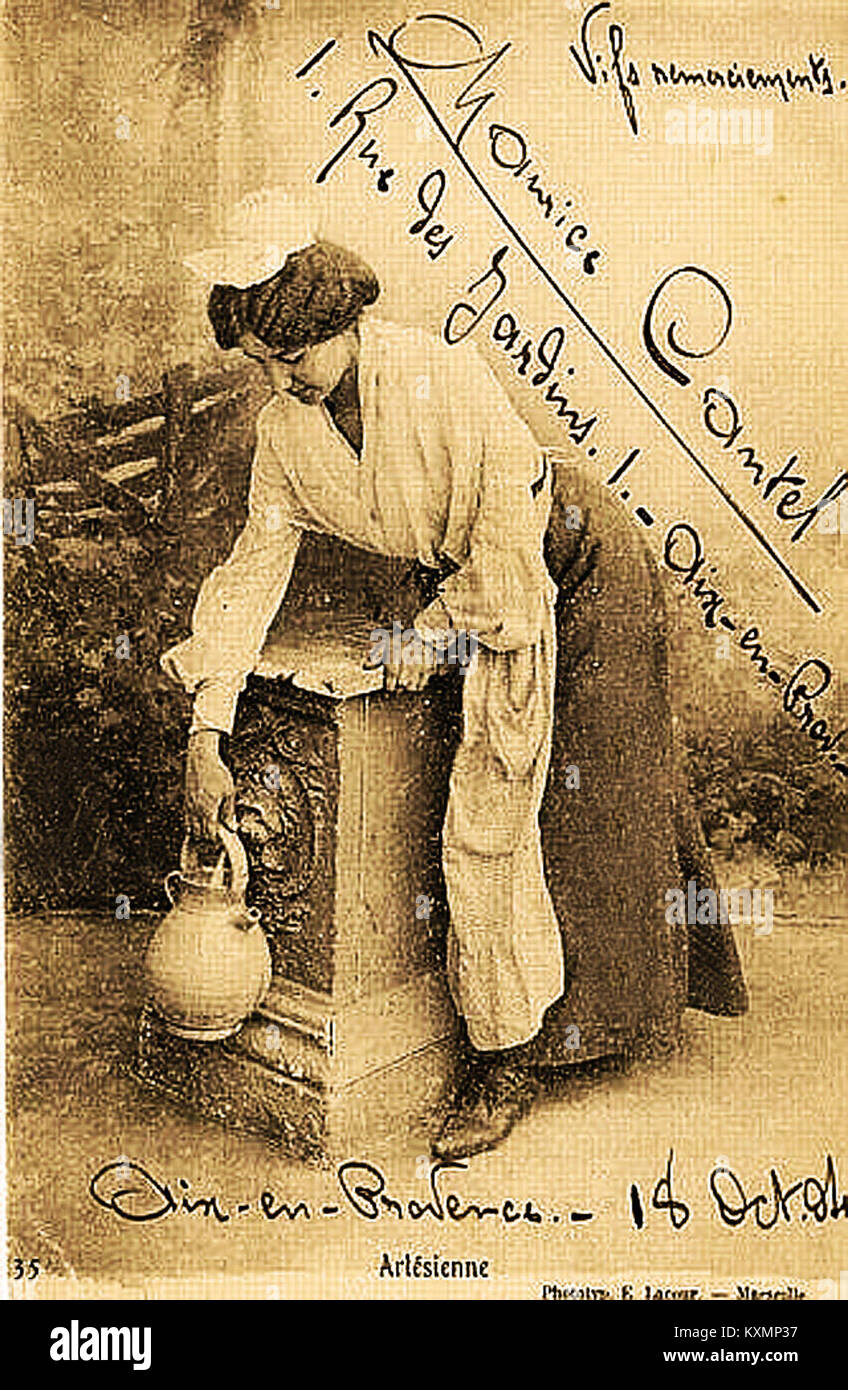 'Arlésienne' (1904) è un dipinto di un artista francese che raffigura una donna di Arles, illustrando la cultura regionale, lo stile artistico e l'arte francese dell'inizio del XX secolo. Foto Stock