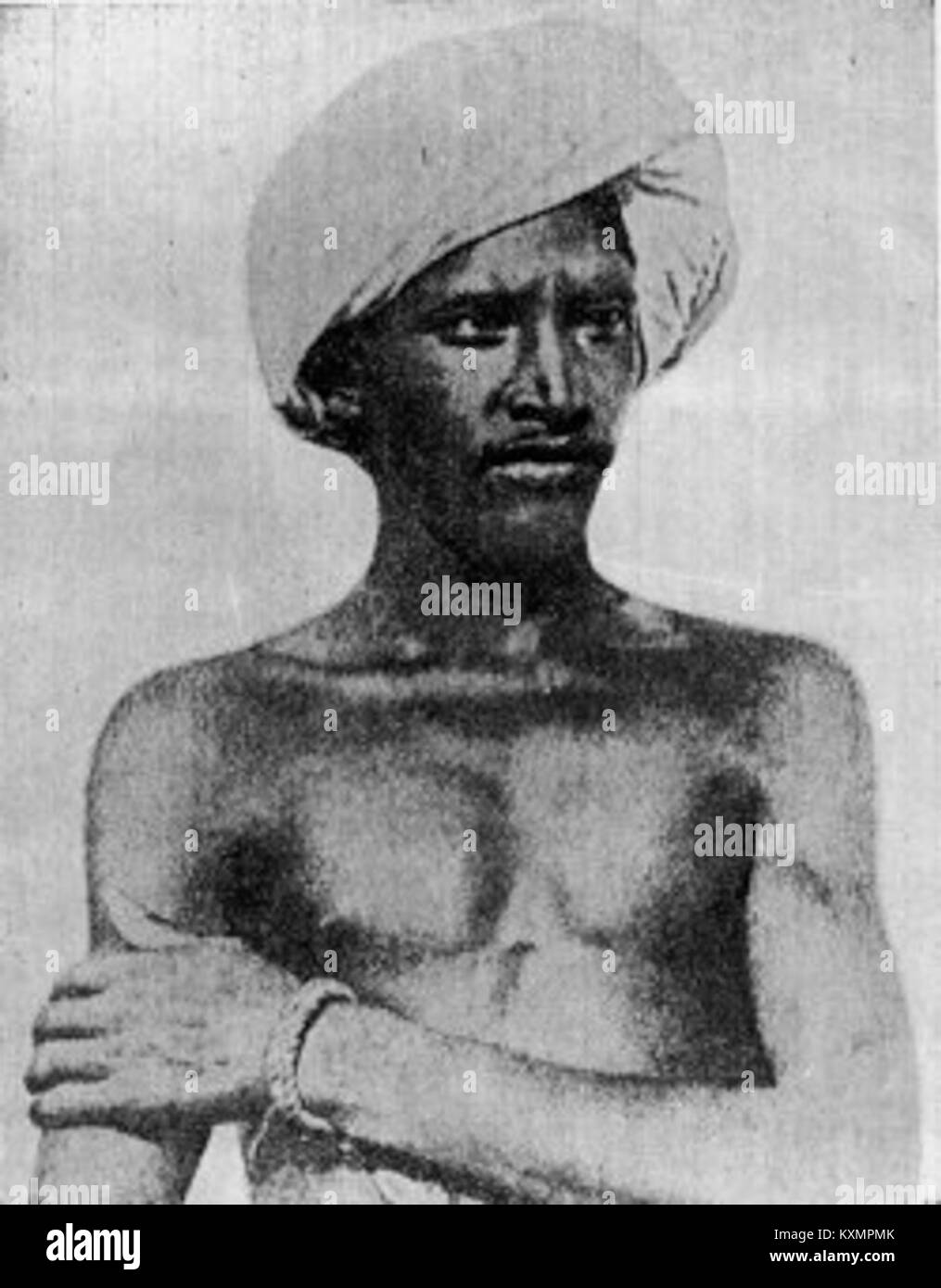 Fotografia di Birsa Munda, leader tribale indiano e attivista per l'indipendenza, che sottolinea il suo ruolo nella storia e nella leadership indigena. Foto Stock