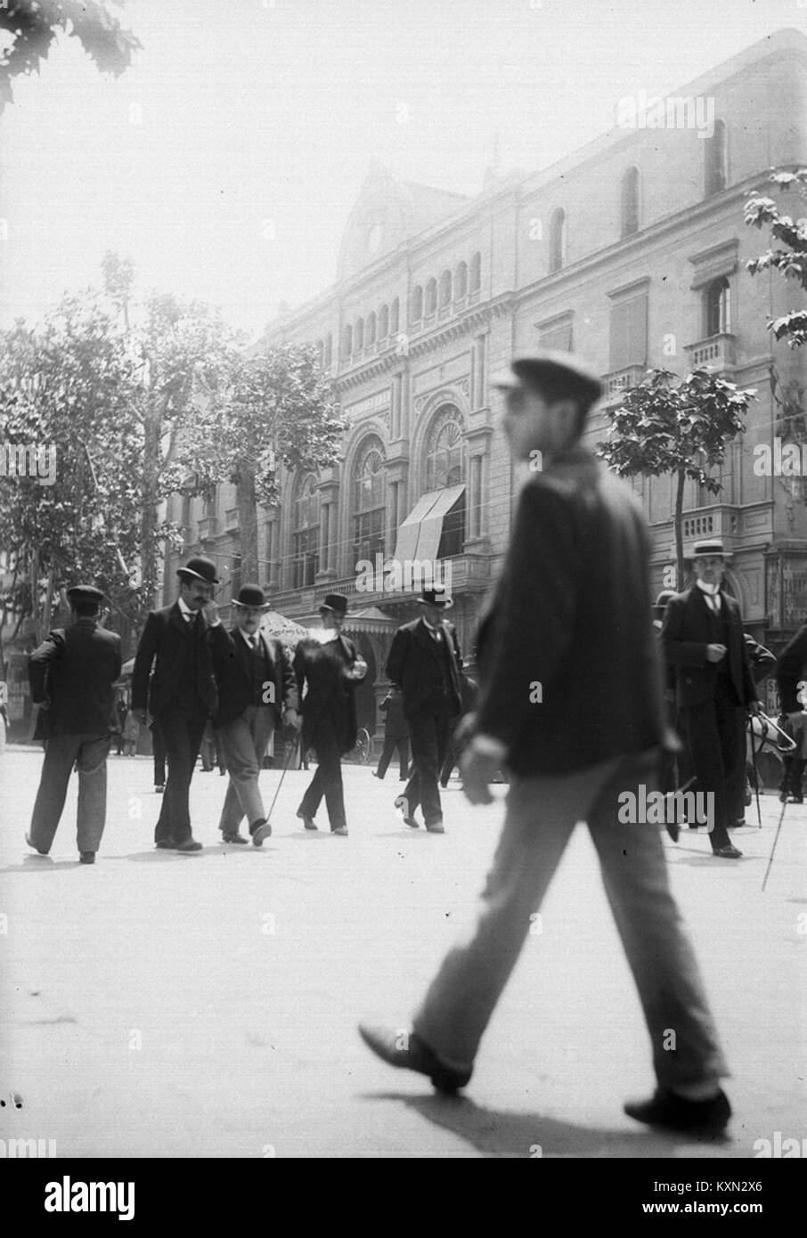 Baldomer Gili Roig. Les Rambles, Pla de l'Ós i Gran Teatre del Liceu (Barcellona), c. 1910 Foto Stock