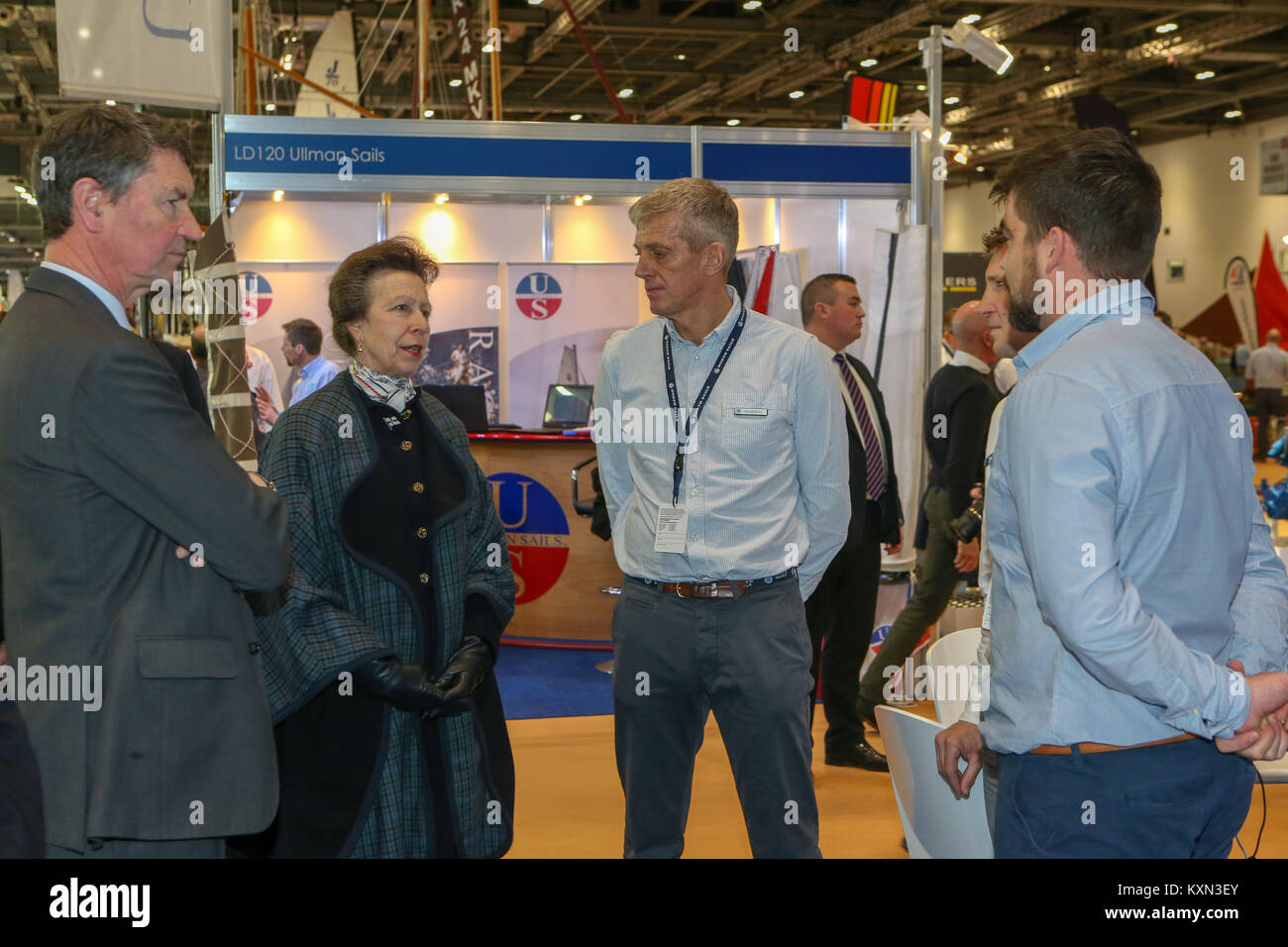 Londra, Regno Unito. Il 10 gennaio, 2018.Sua Altezza Reale la Principessa Anna frequenta il primo giorno del London Boat Show a Londra Excel. Foto Stock