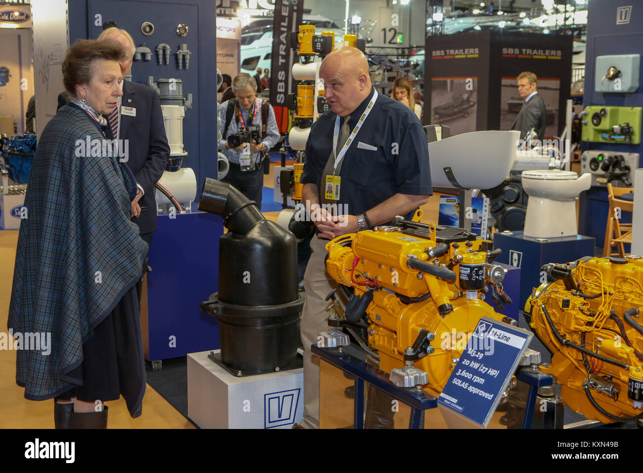 Londra, Regno Unito. Il 10 gennaio, 2018.Sua Altezza Reale la Principessa Anna frequenta il primo giorno del London Boat Show a Londra Excel. Foto Stock