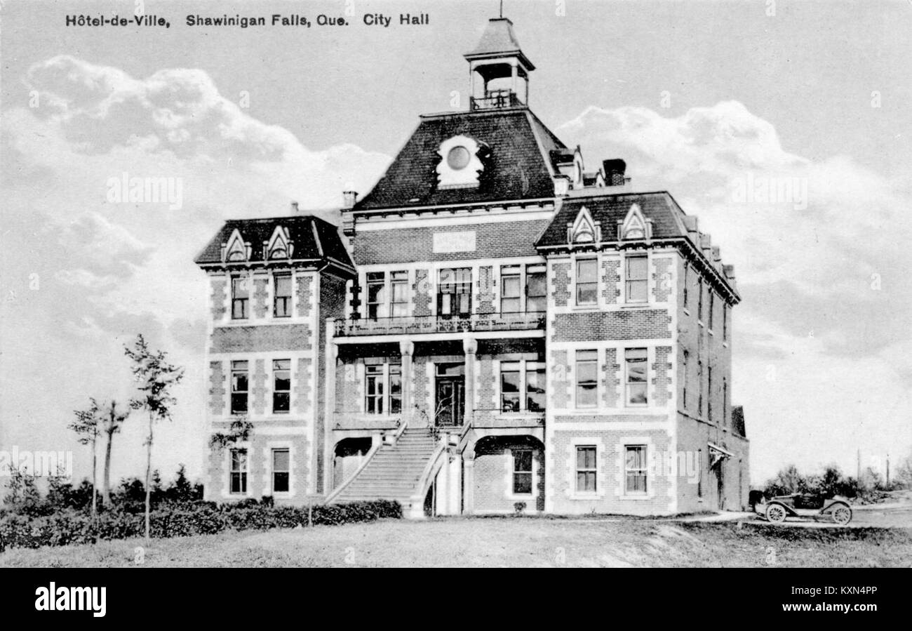 Ancien Hôtel de ville de Shawinigan cade carte postale Foto Stock