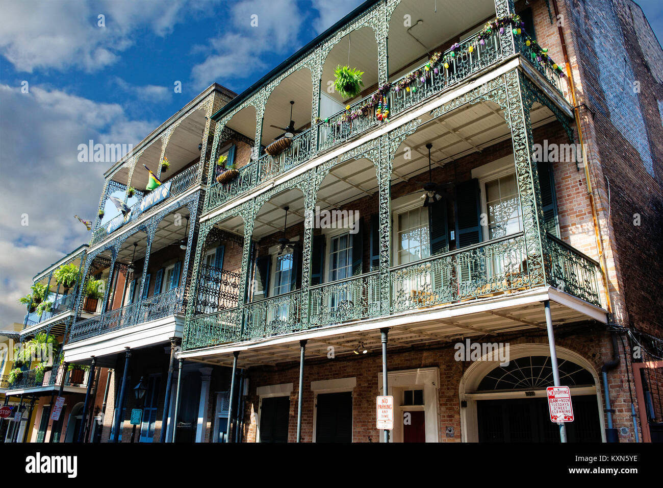 La meravigliosa architettura del quartiere francese di New Orleans Foto Stock