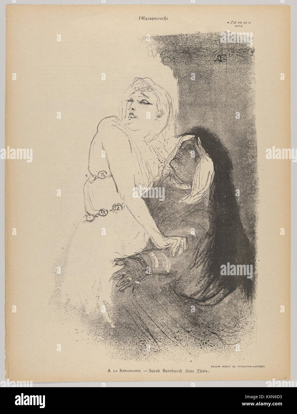 L'Théâtre de la Renaissance ospitò una produzione di Phèdre con Sarah Bernhardt, mostrando la sua gamma drammatica e influenza nel teatro francese. Foto Stock