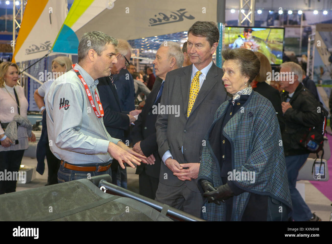 Londra, Regno Unito. Il 10 gennaio, 2018.Sua Altezza Reale la Principessa Anna frequenta il primo giorno del London Boat Show a Londra Excel. Foto Stock