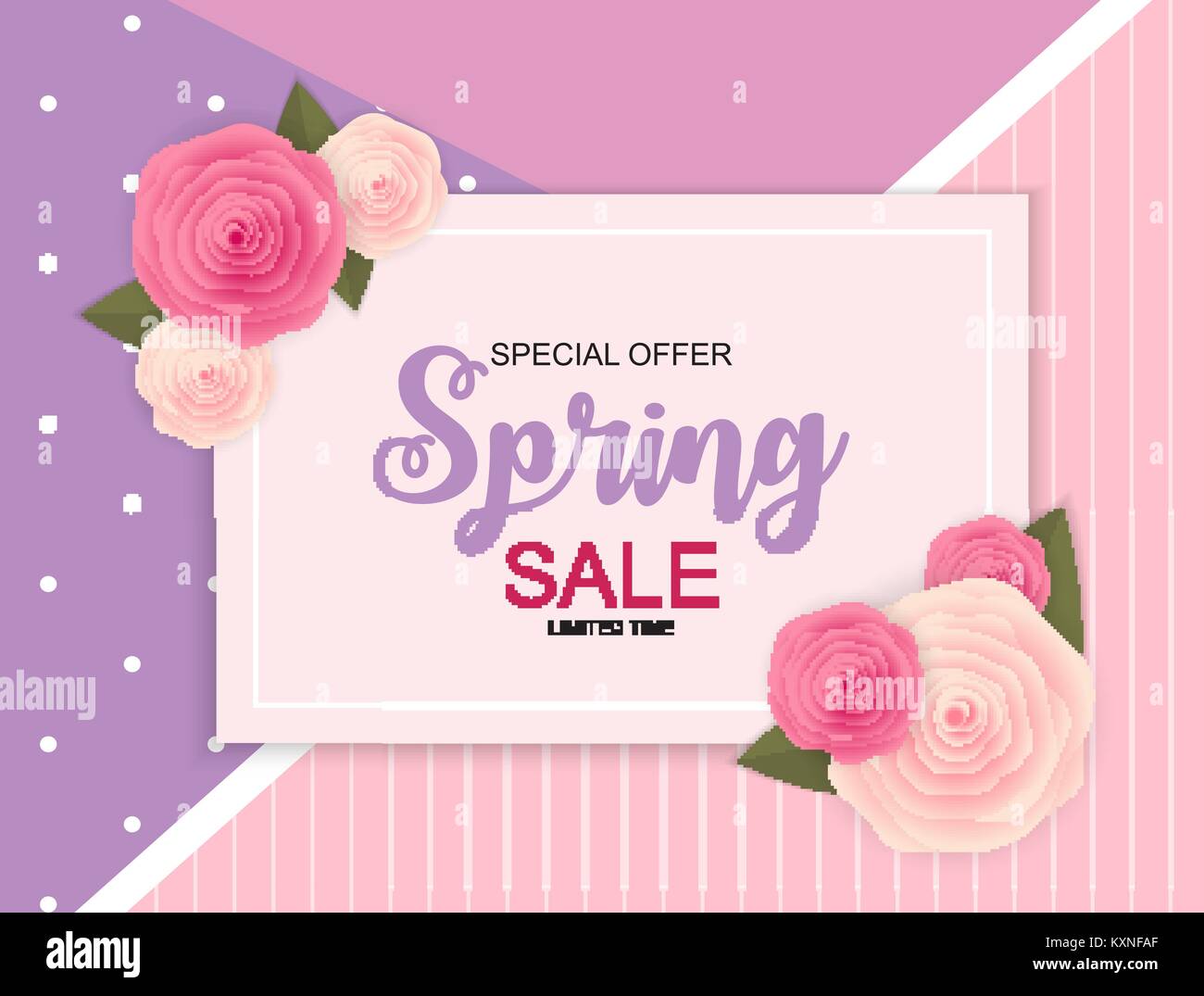 La molla vendita carino sfondo con fiori. Illustrazione Vettoriale Illustrazione Vettoriale