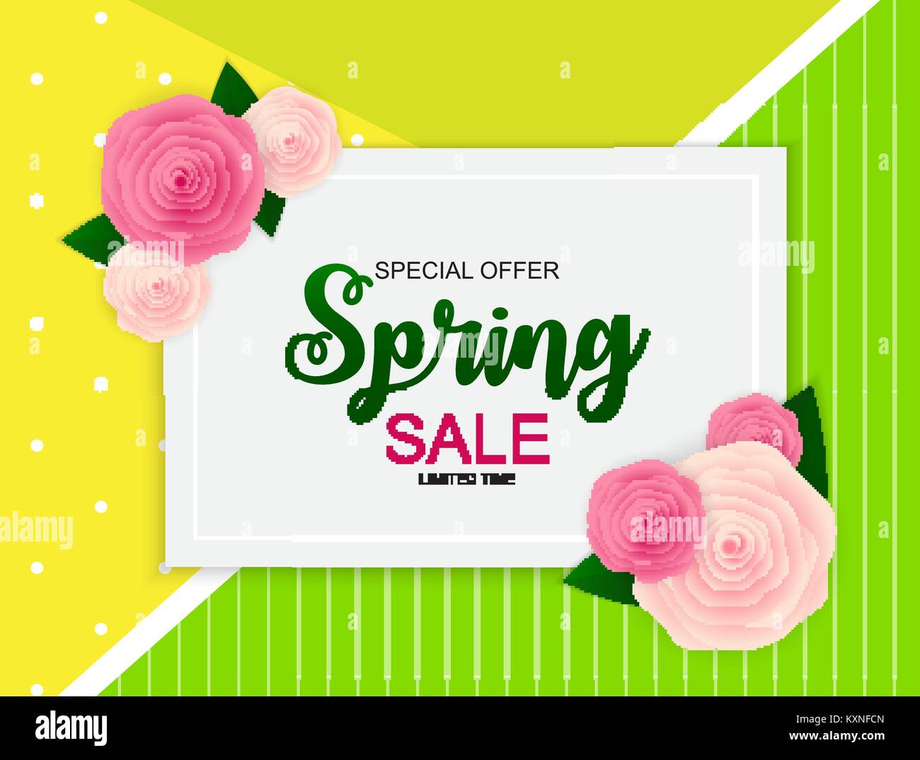 La molla vendita carino sfondo con fiori. Illustrazione Vettoriale Illustrazione Vettoriale